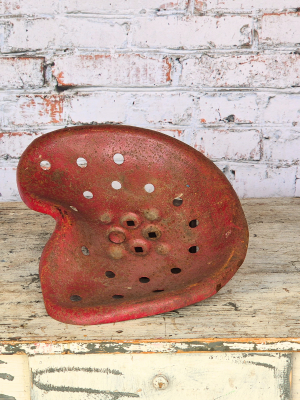 Oude Tractor Zitting Donker Rood