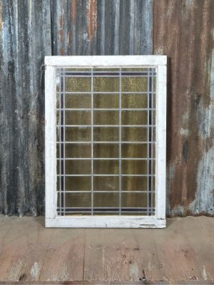 Vintage Glas In Lood Raam Rood Geel