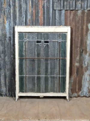 Vintage Glas In Lood Raam Wit-Groentinten