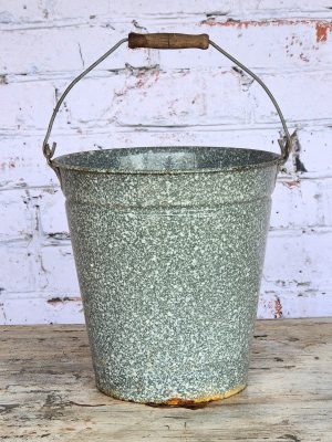 Grote Emaille Emmer Zwart Gemeleerd