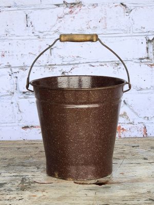 Kleine Emaille Emmer Bruin