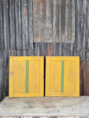 Set, 2-luik Paneeldeurtjes Geel/Groen