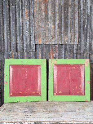 Set, 2-luik Paneeldeurtjes Groen/Rood