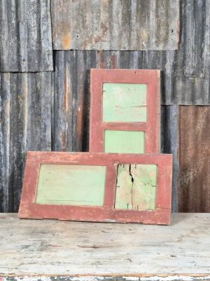 Set, 2-luik Paneeldeurtjes Groen/Bordeaux