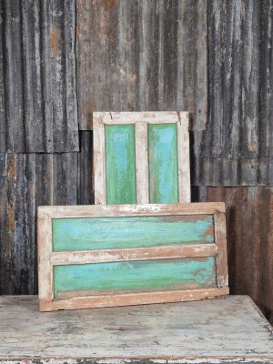 Set, 2-luik Paneeldeurtjes Wit/Groen