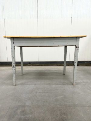 Vintage Eetkamer Tafel Met Houten Blad