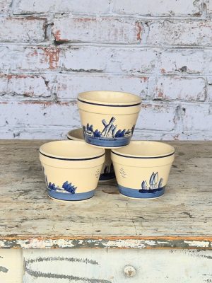 Porseleinen Delfts-Blauw-Look Bloempot Rond