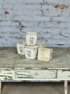 Porseleinen Delfts-Blauw-Look Bloempot Vierkant