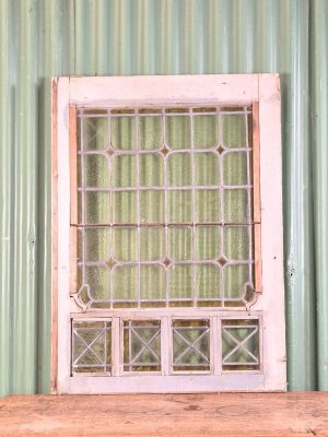 Vintage Glas in lood raam 99.5/72.5